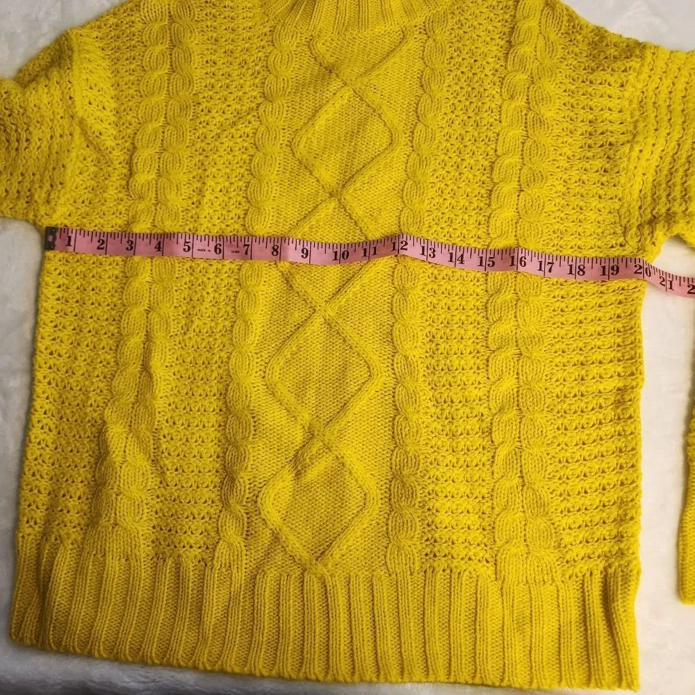 3/$25 NWT Alison Andrews Yellow Cable Knit Sweater Sz M